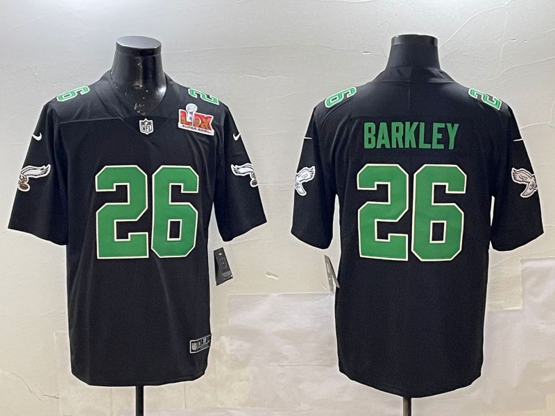 Men Philadelphia Eagles #26 Barkley Black green Throwback 2025 Nike Limited NFL Jersey style 6->philadelphia eagles->NFL Jersey
